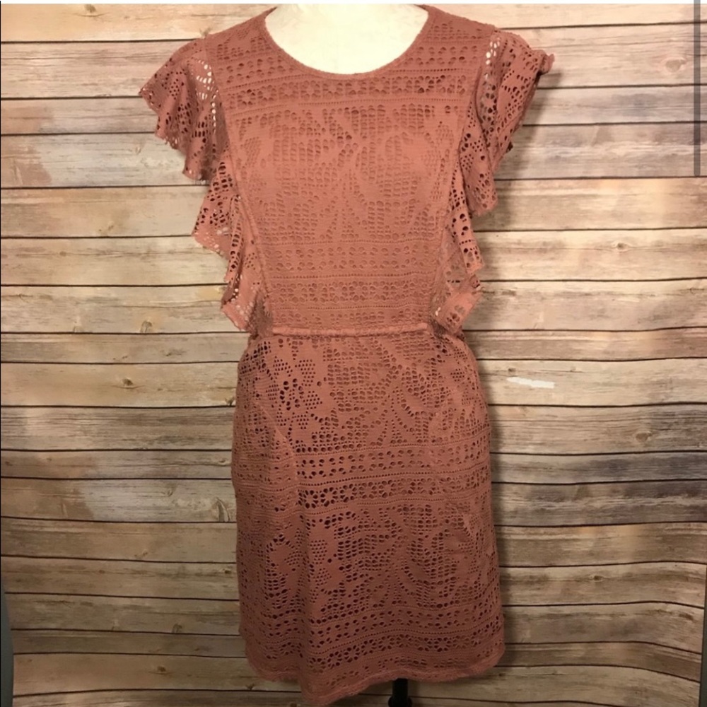 FREE PEOPLE BEACH Lindy Mini Dresz Eyelet - Picture 3 of 8